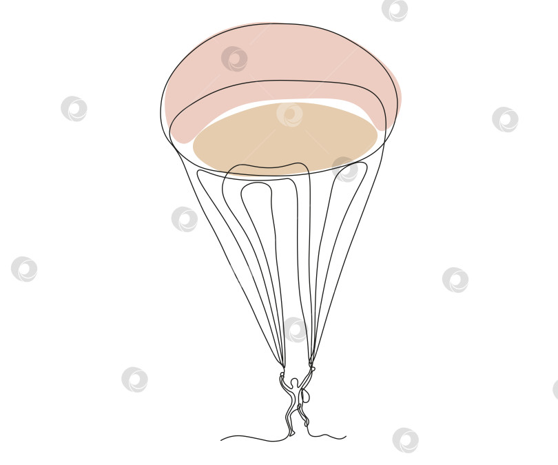 Скачать абстрактный парашютист на парашюте Непрерывный рисунок в одну линию фотосток Ozero