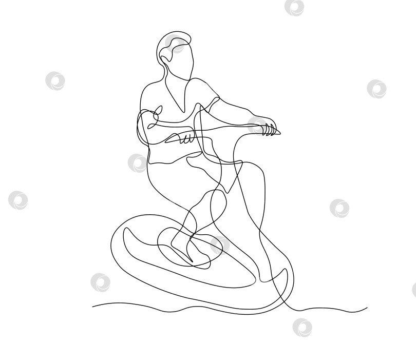 Скачать иллюстрация одного сплошного человека на водном скутере фотосток Ozero