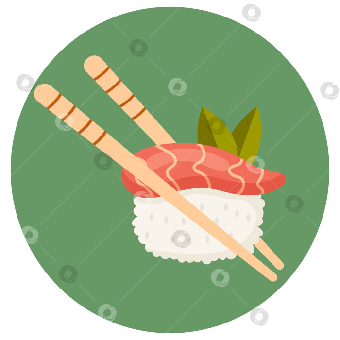 Скачать Суши с лососем палочками для еды фотосток Ozero