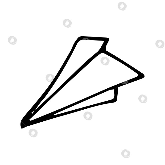 Скачать Векторный элемент каракули самолетик, сложенный из бумаги. Оригами. Почтовый символ. фотосток Ozero