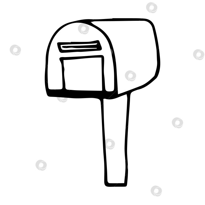Скачать Векторный почтовый ящик с каракулями, изолированный на белом фоне фотосток Ozero