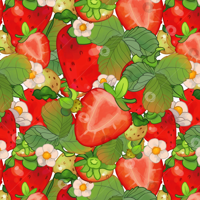 Скачать бесшовная текстура из стилизованных ягод фотосток Ozero