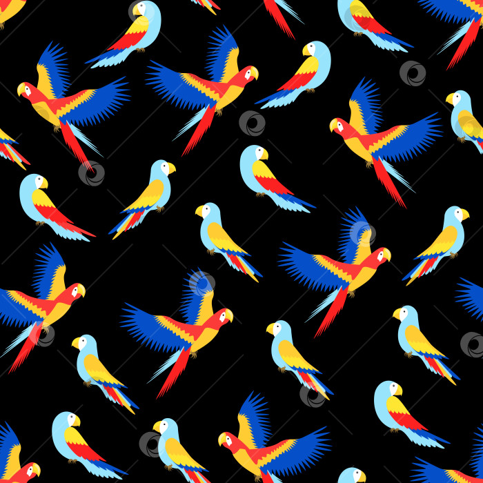 Скачать Разноцветные попугаи с бесшовным рисунком фотосток Ozero