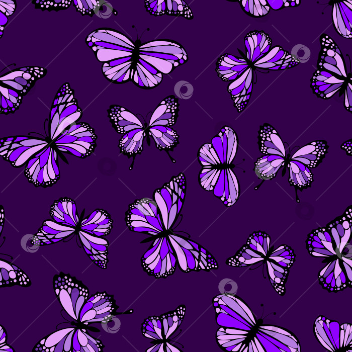 Скачать Фиолетовые бабочки бесшовные фотосток Ozero