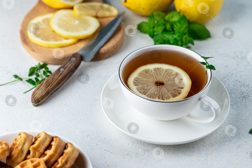 Скачать Чай с лимоном фотосток Ozero
