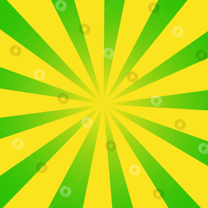 Скачать Фон с зелеными и желтыми полосами от центра. Иллюстрация. фотосток Ozero