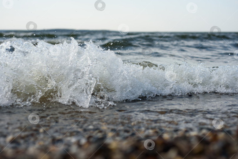 Скачать Волна набегает на морской берег. Закрыть фотосток Ozero