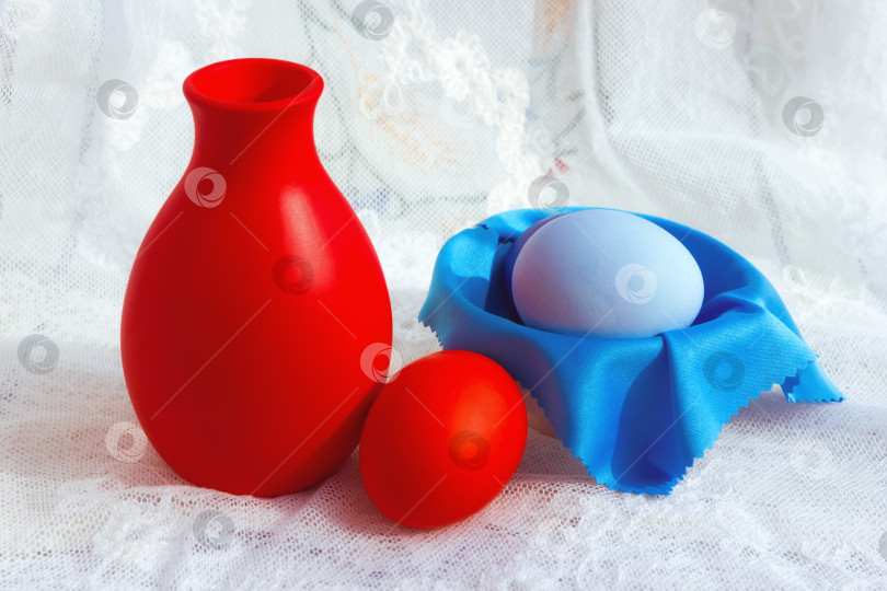 Скачать Разноцветные Пасхальные Яйца И Кувшин На Шнурке фотосток Ozero