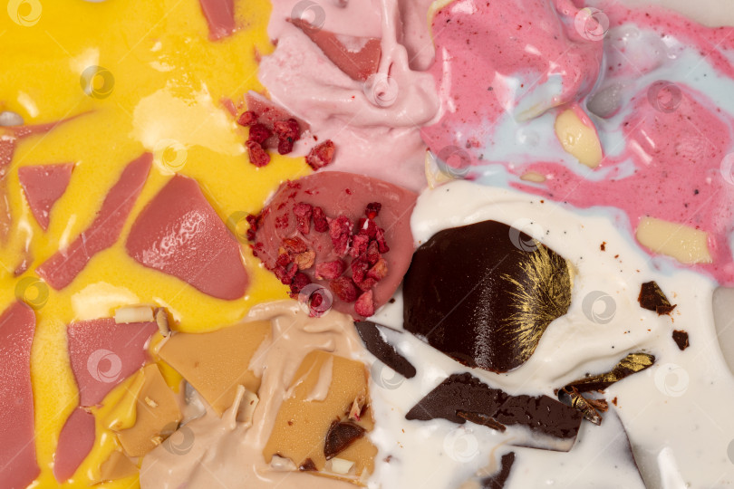 Скачать Фоновое изображение растопленного мороженого, натуральные ингредиенты фотосток Ozero