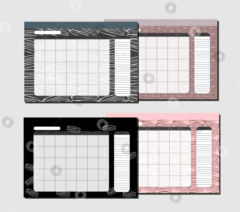 Скачать Установите настенный календарь Infinite Rescue Planner для заметок. Шаблон на весь год. Семь еженедельных колонок. Темный фон с миндальным печеньем. Приятный фон. Дизайн печатного шаблона для четырех сезонов фотосток Ozero