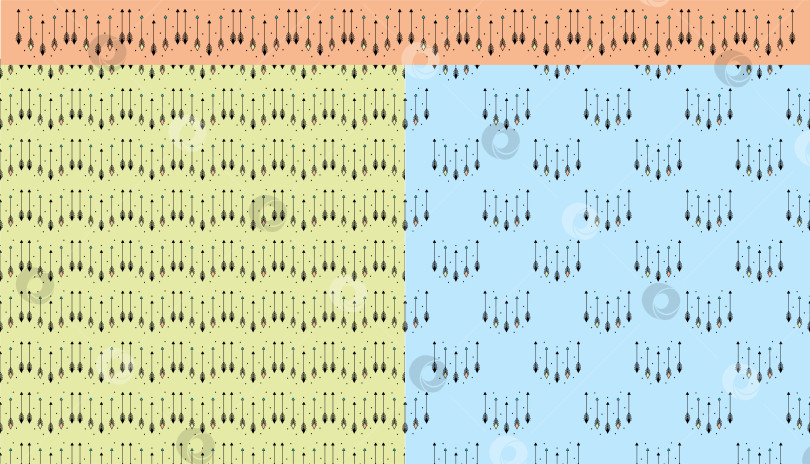 Скачать Разноцветные стрелки. Бесшовный узор и кисть для декора стен в детской комнате. Пример упаковки, ковра, текстиля, декора стен. Векторная иллюстрация для заливки узоров, фон блога. фотосток Ozero
