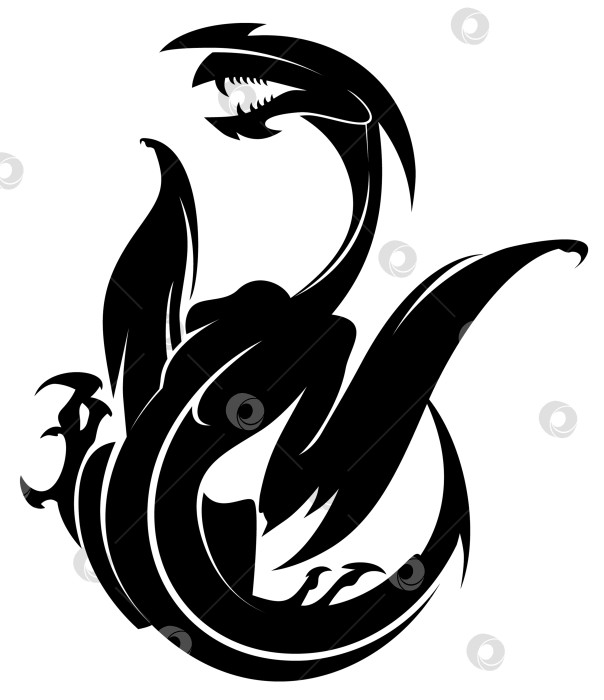 Скачать татуировка черный дракон фотосток Ozero
