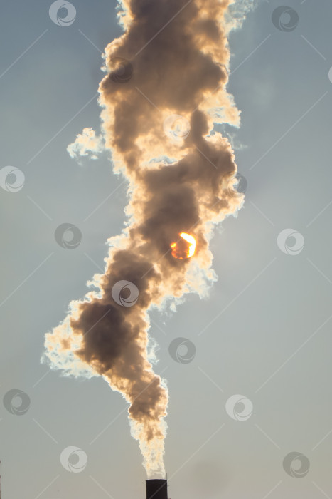 Скачать солнце, пробивающееся сквозь дым из заводских труб фотосток Ozero
