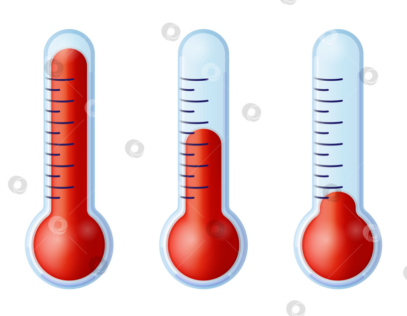 Скачать иллюстрация красных термометров. Разные уровни фотосток Ozero