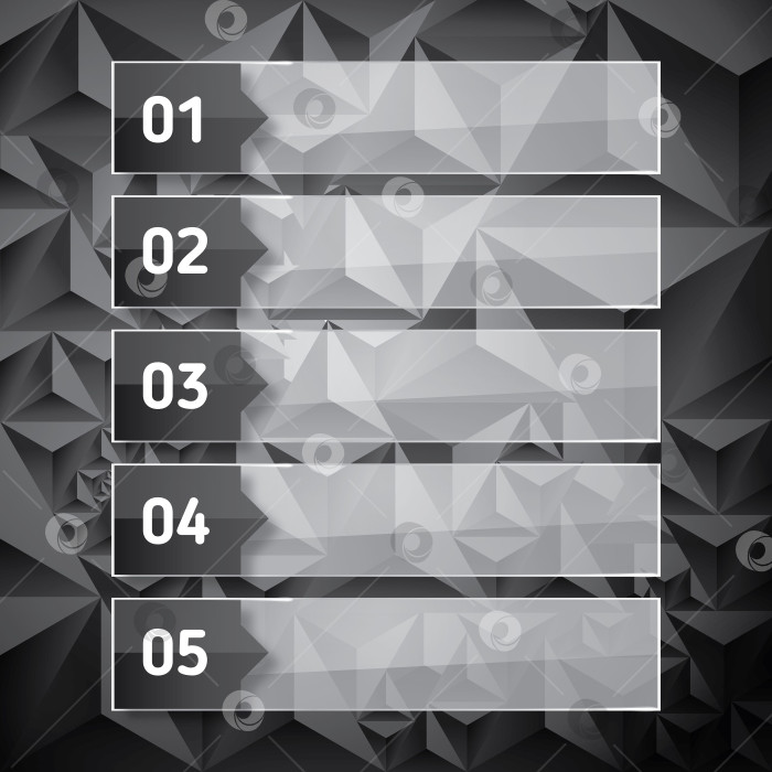 Скачать Шаблон нумерованного списка с прозрачными стеклянными прямоугольниками. фотосток Ozero