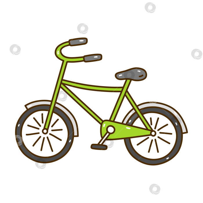 Скачать Зеленый велосипед, изолированный на белом фоне фотосток Ozero