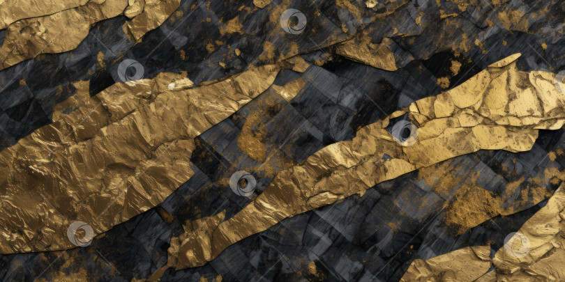 Скачать Фон с объемной текстурой черного и золотого камней фотосток Ozero