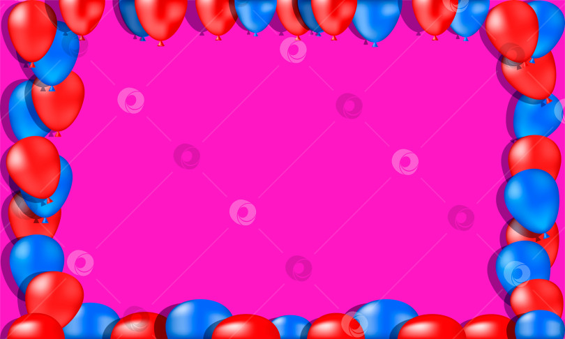 Скачать Воздушные шары на розовом фотосток Ozero