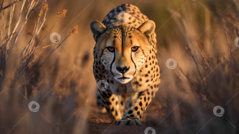 Скачать Крадущийся южноафриканский гепард фотосток Ozero