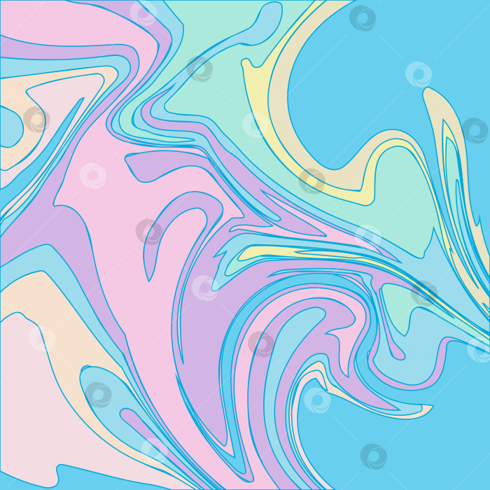 Скачать Мраморная текстура в голубых, фиолетовых, розовых и желтых тонах. Абстрактное векторное изображение. фотосток Ozero