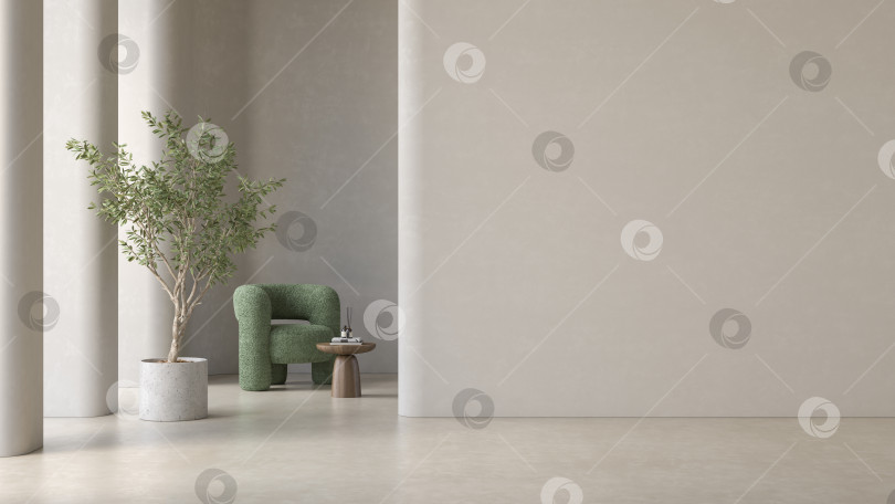 Скачать Концептуальный интерьер комнаты в современном стиле с 3d-иллюстрацией фотосток Ozero