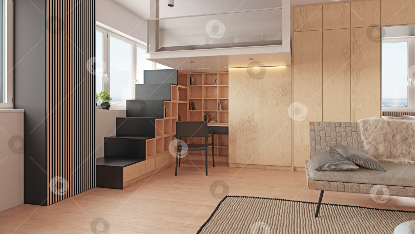 Скачать концепция дизайна компактной квартиры фотосток Ozero