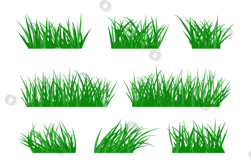 Скачать Набор для дизайна мультяшной травы, пучки различных размеров фотосток Ozero