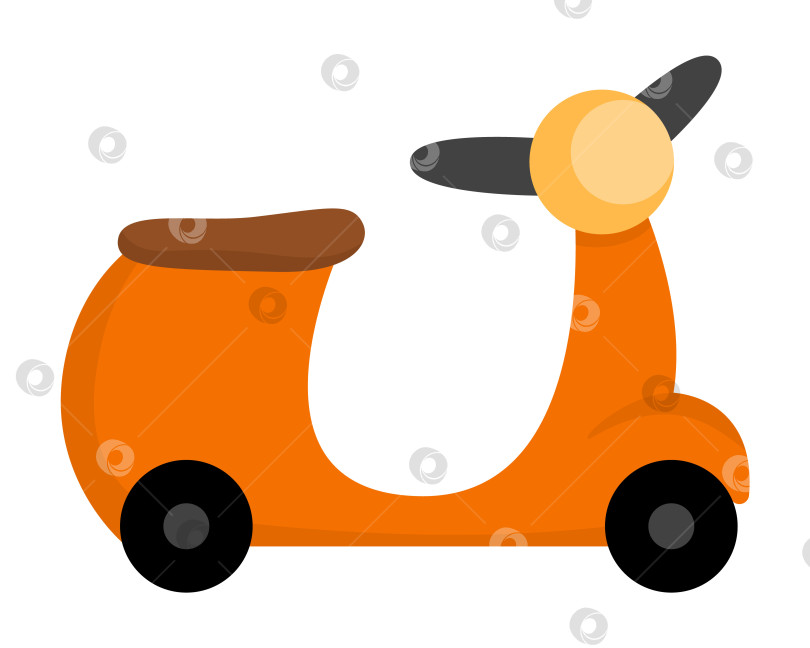 Скачать Векторный значок скутера. Иллюстрация плоского детского транспорта, изолированная на фотосток Ozero