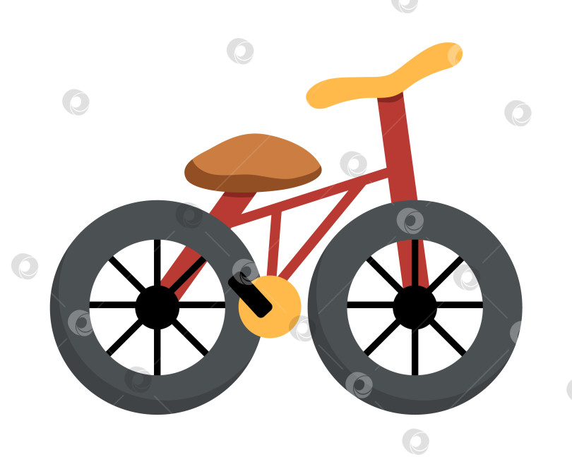 Скачать Векторный значок велосипеда. Иллюстрация плоского велосипеда, выделенная на белом фоне фотосток Ozero