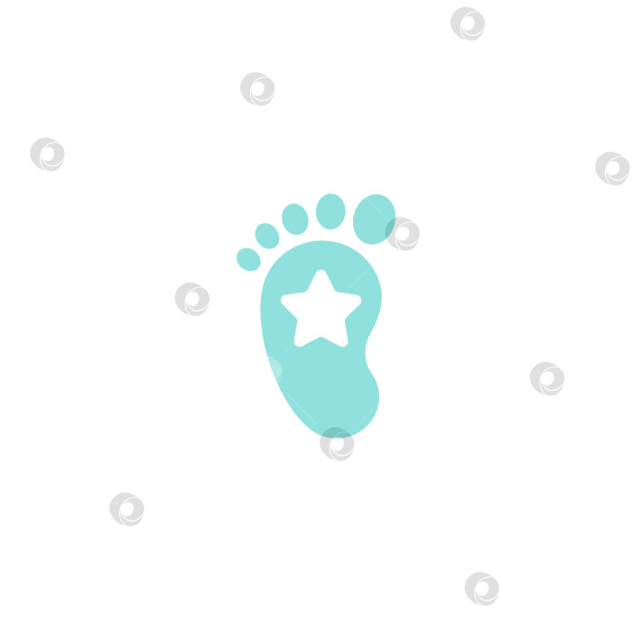 Скачать Голубые дети или детские ножки со звездой. Шаги ног. Следы новорожденного, беременного или скоро родившегося ребенка. фотосток Ozero