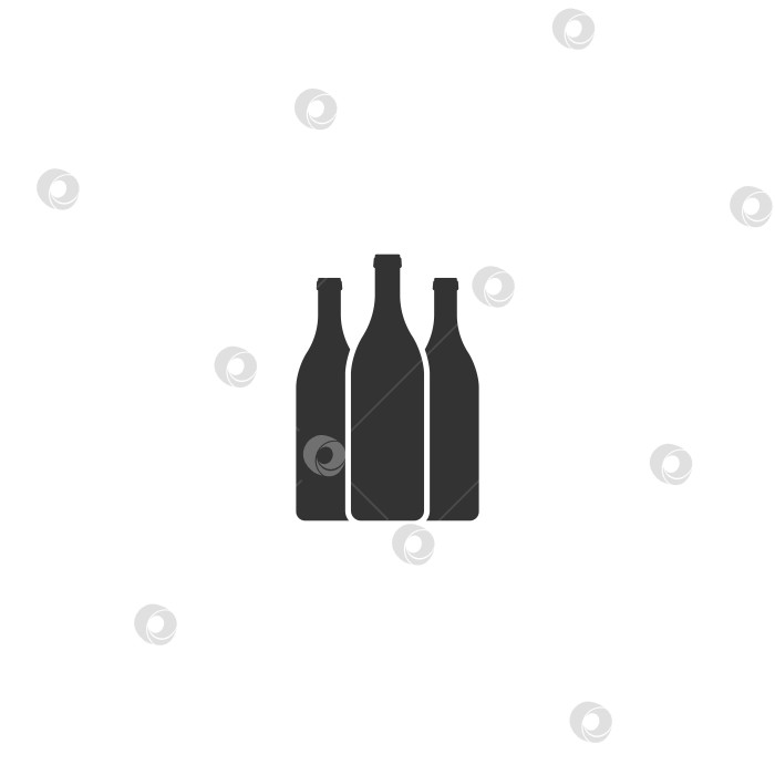 Скачать Значок бутылки вина или шампанского. Плоский значок, выделенный на белом фоне. Векторная иллюстрация. фотосток Ozero