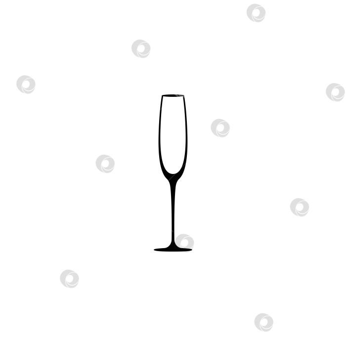 Скачать значок бокала для шампанского. значок кубка плоский. Простая черная пиктограмма, выделенная на белом фоне. фотосток Ozero