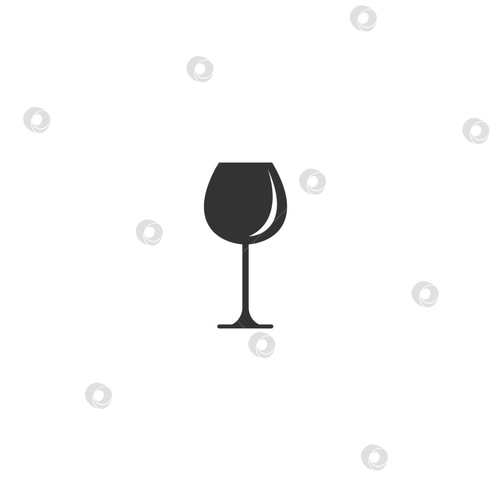 Скачать значок бокала для красного вина. плоская иконка глинтвейна. фотосток Ozero