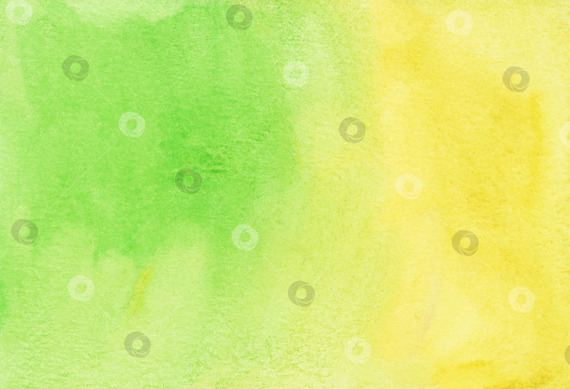 Скачать Акварельная текстура ярко-зеленого и желтого фона. Пятна на фотосток Ozero