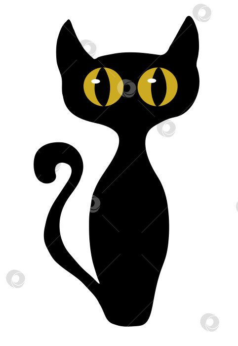 Скачать Черный кот. Хэллоуин. Вектор фотосток Ozero