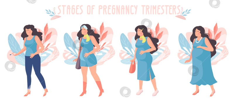 Скачать Основные этапы беременности. Изменения в женском организме во время беременности происходят неделя за неделей. фотосток Ozero