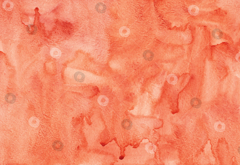 Скачать Акварельная оранжевая текстура фона. Акварель ярко-кораллового цвета фотосток Ozero