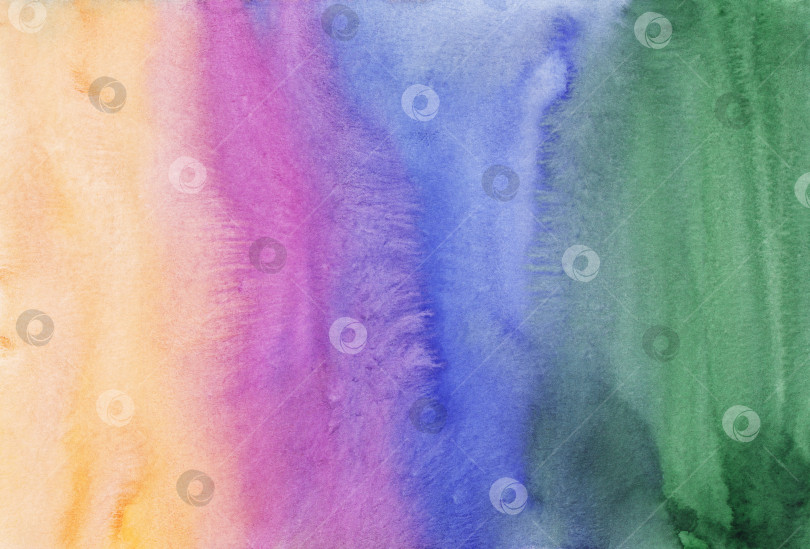 Скачать Акварельный ярко-голубой, розовый, зеленый и оранжевый градиентный фон фотосток Ozero
