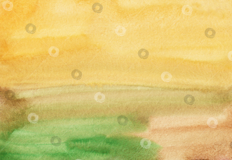 Скачать Акварельный светло-желтый, зеленый, коричневый фоновый рисунок textur фотосток Ozero