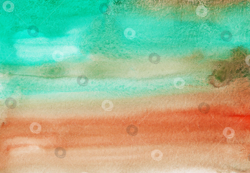 Скачать Акварельная текстура светло-зеленого и оранжевого фона. M фотосток Ozero