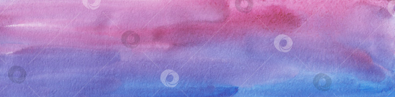 Скачать Акварельный баннер на фиолетовом и розовом фоне. Цвет ручной росписи фотосток Ozero