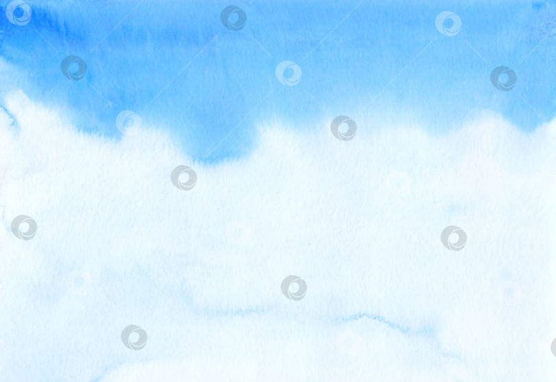 Скачать Акварельная текстура градиентного фона небесно-голубого цвета. Синий градиент b фотосток Ozero