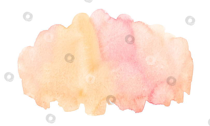 Скачать Абстрактное пастельное оранжево-розовое акварельное пятно на белом фоне фотосток Ozero