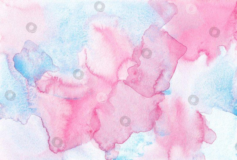 Скачать Акварель пастельно-розового цвета, текстура голубого фона. Пятна на бумаге фотосток Ozero