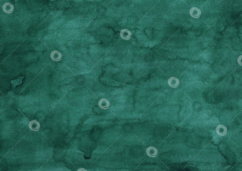 Скачать Акварельная картина на фоне глубокого морского зеленого цвета. Акварельная абстракция фотосток Ozero