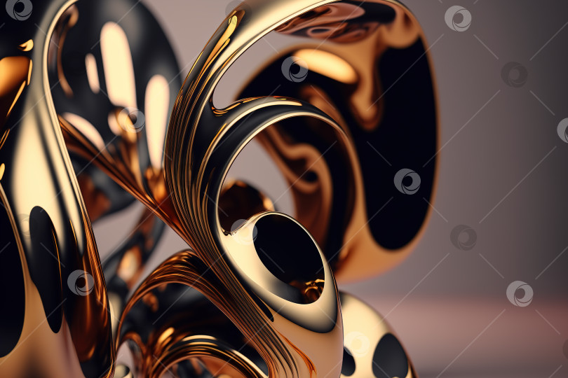 Скачать 3D-рендеринг абстрактного геометрического фона, золотые креативные формы фотосток Ozero