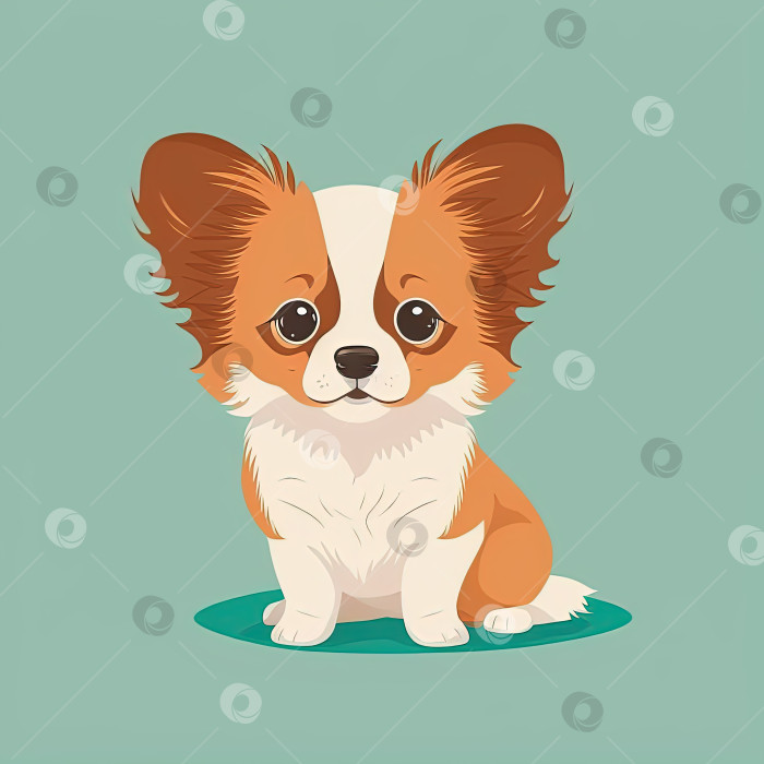 Скачать Симпатичная собачка 2D иллюстрация, значок мультяшного щенка фотосток Ozero