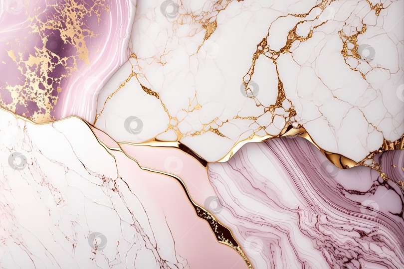 Скачать Абстрактный мраморный фон розового, белого и золотого цветов. Фон для свадебных приглашений. фотосток Ozero