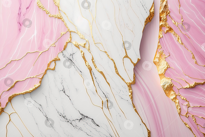 Скачать Pink, white and gold marble background. Luxury marble stone texture. Wedding invitation backdrop. фотосток Ozero