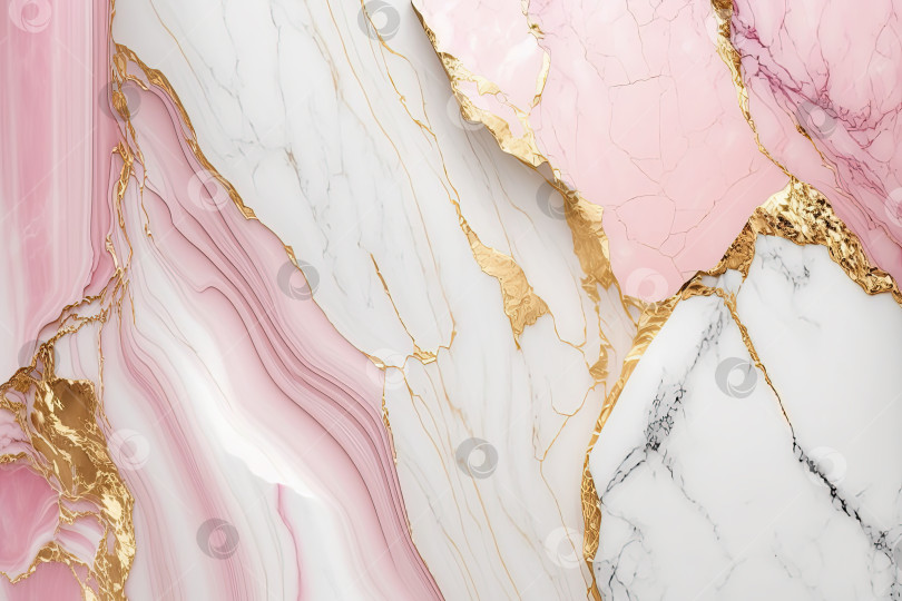 Скачать Pink, white and gold marble background. Wedding invitation, card backdrop, banner. фотосток Ozero